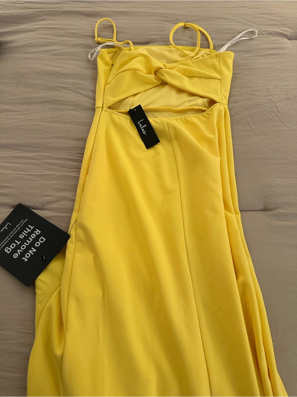 Lulu's Canary Yellow High-Low Ruffle Dress - Picture 5 of 6